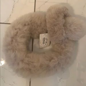 Champagne Alpaca Fur Pull - through scarf.